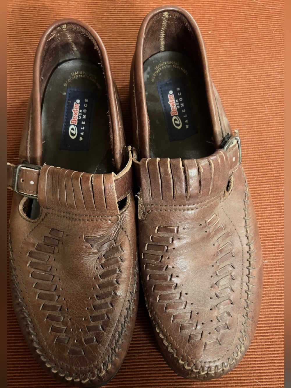 Dexter Brown Woven Fringe Buckle Slip-On Loafers